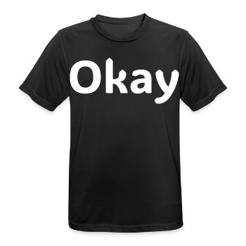 Okay Statement Shirt Minimalistisch - Men's Breathable T-Shirt - black - Front - AI Model Male 178 light (178cm)