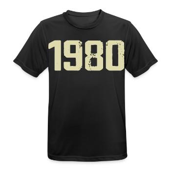 Jubilé 1980 - T-shirt respirant Homme - noir - Devant - AI Model Male 178 light (178cm)