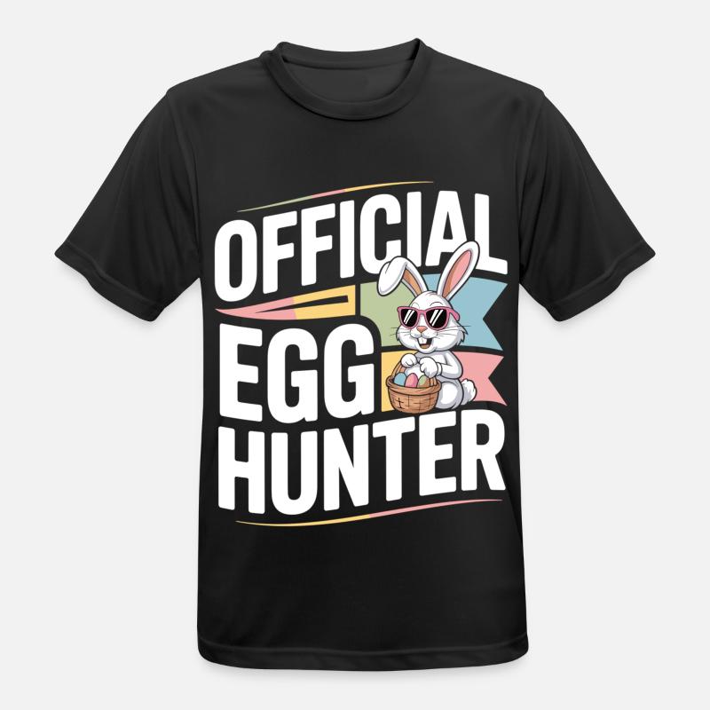 Official Egg Hunter Easter Bunny Easter Humor - Men's Breathable T-Shirt - black