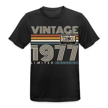 1977 Vintage Vintage Rétro Cadeau d’anniversaire - T-shirt respirant Homme - noir - Devant - AI Model Male 178 light (178cm)