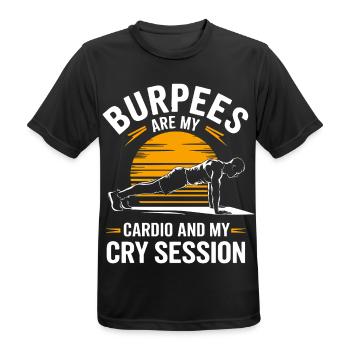 Citations d’instructeurs de Burpees pour l’entraînement en salle de sport - T-shirt respirant Homme - noir - Devant - AI Model Male 178 light (178cm)