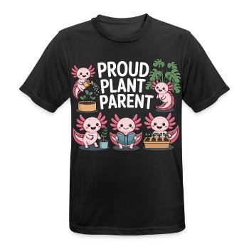 Chemise Axolotl Pflanzen – Parent Plante Fier - T-shirt respirant Homme - noir - Devant - AI Model Male 178 light (178cm)