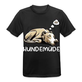 Hundemüde Whippet Windhund Whippets Whippethalter - Männer T-Shirt atmungsaktiv - Schwarz - Vorne - AI Model Male 178 light (178cm)