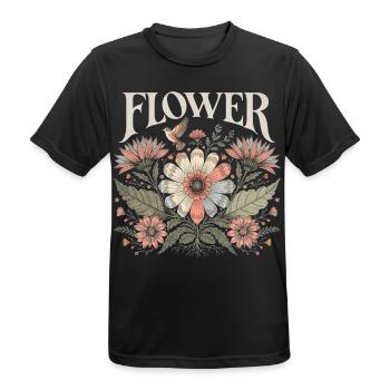Fleurs Fleurs Cadeau pour les femmes et la maman - T-shirt respirant Homme - noir - Devant - AI Model Male 178 light (178cm)