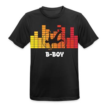 B-Boy Breakdance Streetstyle Hip Hop DJ Dance - Men's Breathable T-Shirt - black - Front - AI Model Male 178 light (178cm)