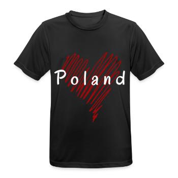 I love Poland, my heart is in Poland - Men's Breathable T-Shirt - black - Front - AI Model Male 178 light (178cm)