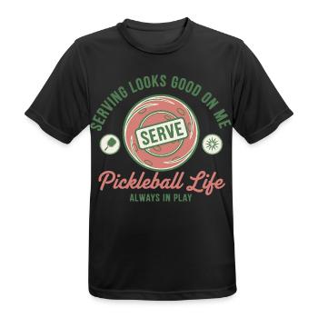 Pickleball-lustiger Spieler liebt Pickleball-Platz - Männer T-Shirt atmungsaktiv - Schwarz - Vorne - AI Model Male 178 light (178cm)