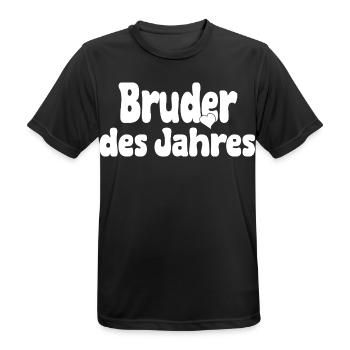 Bruder des Jahres – Herz - Männer T-Shirt atmungsaktiv - Schwarz - Vorne - AI Model Male 178 light (178cm)