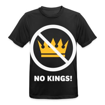 No Kings! (Protest Design / NEG 2C) - Men's Breathable T-Shirt - black - Front - AI Model Male 178 light (178cm)