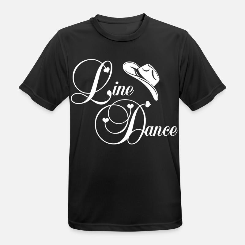Line Dance Script Logo - Männer T-Shirt atmungsaktiv - Schwarz