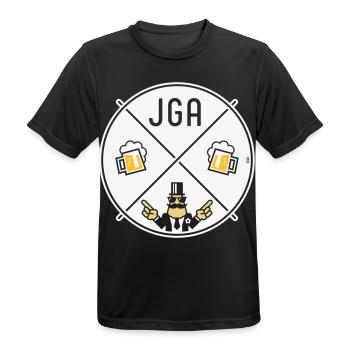 Signe de main du marié Signe de bière Symbole NEG 3C - T-shirt respirant Homme - noir - Devant - AI Model Male 178 light (178cm)
