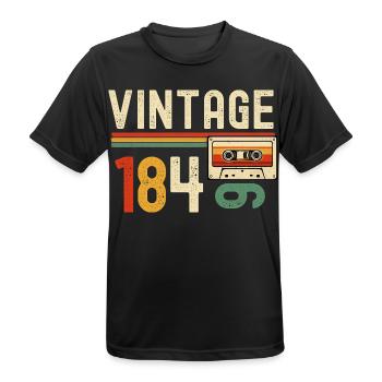 Vintage 80s cassette rétro - T-shirt respirant Homme - noir - Devant - AI Model Male 178 light (178cm)