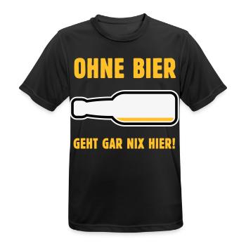 Ohne Bier Geht Gar Nix Hier! (Bierchen / NEG 3C) - Männer T-Shirt atmungsaktiv - Schwarz - Vorne - AI Model Male 178 light (178cm)