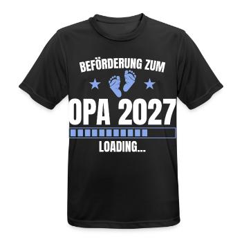 Beförderung zum Opa 2027 – Loading - Männer T-Shirt atmungsaktiv - Schwarz - Vorne - AI Model Male 178 light (178cm)