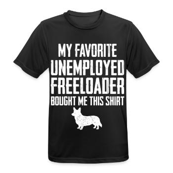 Lustiger Corgi-Schmarotzer - Männer T-Shirt atmungsaktiv - Schwarz - Vorne - AI Model Male 178 light (178cm)