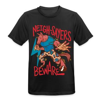 Rider Rider Horse Neigh-Sayers Beware - Men's Breathable T-Shirt - black - Front - AI Model Male 178 light (178cm)
