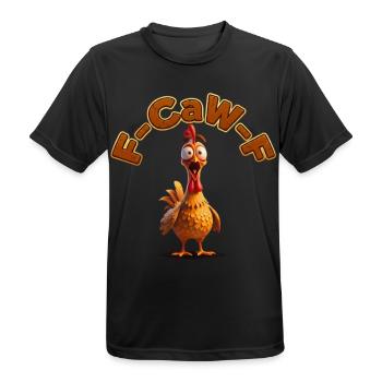F-Caw Cartoon Hahn | lustige Bilder, Lifestyle - Männer T-Shirt atmungsaktiv - Schwarz - Vorne - AI Model Male 178 light (178cm)