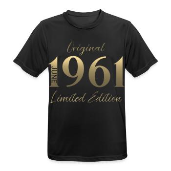 Cadeau du 66e anniversaire Millésime juin 1961 - T-shirt respirant Homme - noir - Devant - AI Model Male 178 light (178cm)