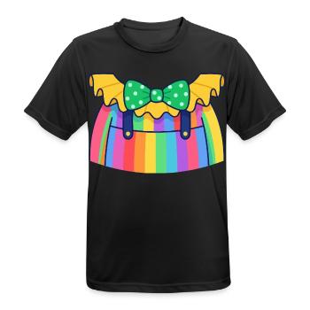 Déguisement de clown coloré Carnaval Carnaval - T-shirt respirant Homme - noir - Devant - AI Model Male 178 light (178cm)