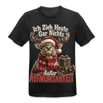 Ich zieh heute gar nichts - Männer T-Shirt atmungsaktiv - Schwarz - Vorne - AI Model Male 178 light (178cm)