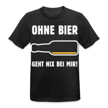 Ohne Bier Geht Nix Bei Mir! (Bierchen / NEG 2C) - Männer T-Shirt atmungsaktiv - Schwarz - Vorne - AI Model Male 178 light (178cm)