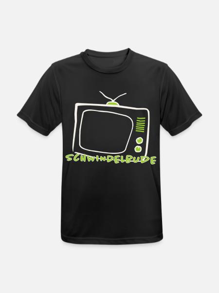 Medienkritik Shirt – Schwindelbude Retro Fernseher - Männer T-Shirt atmungsaktiv - Schwarz