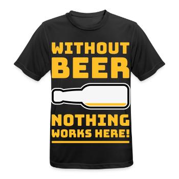 Sans bière, rien ne marche ici ! (BÛT UN DE PIS 3C) - T-shirt respirant Homme - noir - Devant - AI Model Male 178 light (178cm)