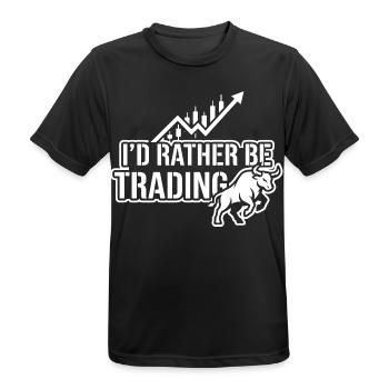Je préférerais être dans le trading | Trader en actions crypto - T-shirt respirant Homme - noir - Devant - AI Model Male 178 light (178cm)