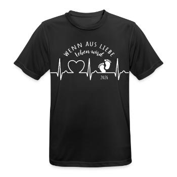 Aus Liebe Leben 2026 Herzkurve - Männer T-Shirt atmungsaktiv - Schwarz - Vorne - AI Model Male 178 light (178cm)