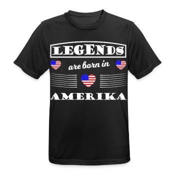 Legenden aus Amerika - Männer T-Shirt atmungsaktiv - Schwarz - Vorne - AI Model Male 178 light (178cm)
