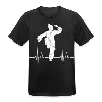 Tai Chi Zen Meditation – Chi Qigong Training - Men's Breathable T-Shirt - black - Front - AI Model Male 178 light (178cm)