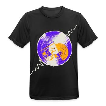 vinyl records - Men's Breathable T-Shirt - black - Front - AI Model Male 178 light (178cm)