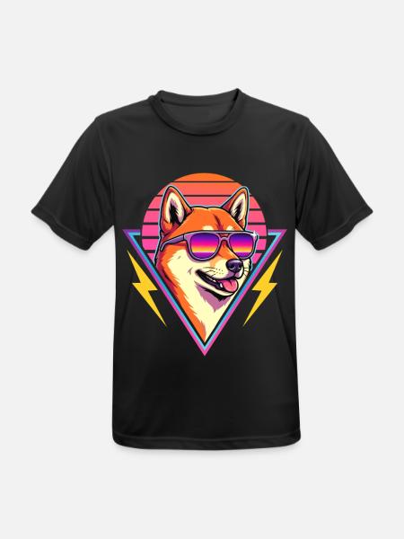 80er Shiba Inu Retro Kawaii Doge - Männer T-Shirt atmungsaktiv - Schwarz