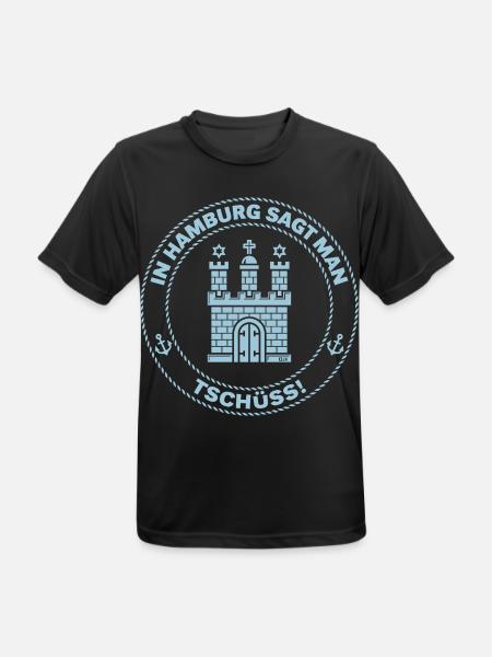 In Hamburg Sagt Man Tschüss! (Abschied / Sky Blue) - Männer T-Shirt atmungsaktiv - Schwarz
