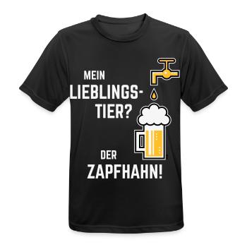 Mein Lieblingstier? Der Zapfhahn! (Bier / 3C) - Männer T-Shirt atmungsaktiv - Schwarz - Vorne - AI Model Male 178 light (178cm)