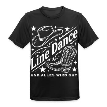 Line Dance Cowboyhut Stiefel Grafik - Männer T-Shirt atmungsaktiv - Schwarz - Vorne - AI Model Male 178 light (178cm)