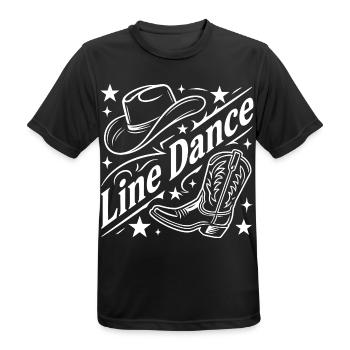 Line Dance Cowboy Flair - Männer T-Shirt atmungsaktiv - Schwarz - Vorne - AI Model Male 178 light (178cm)