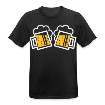 2 Bayrische Prosten (NEG) - Männer T-Shirt atmungsaktiv - Schwarz - Vorne - AI Model Male 178 light (178cm)