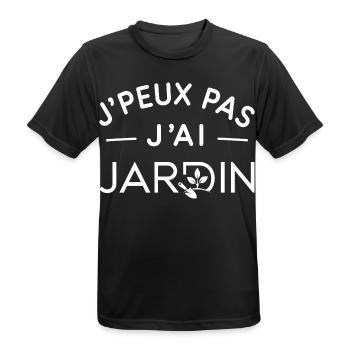 Jardin Humour Cadeau Amoureux du Jardinage - T-shirt respirant Homme - noir - Devant - AI Model Male 178 light (178cm)