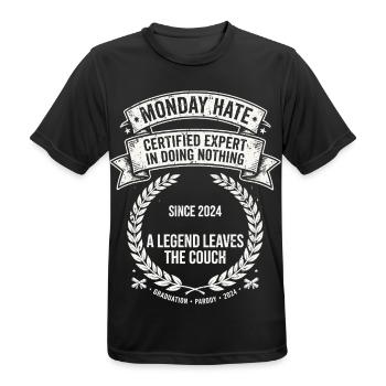 Monday Hate Certified Expert - Men's Breathable T-Shirt - black - Front - AI Model Male 178 light (178cm)