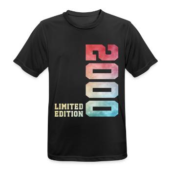 26. Geburtstag Limited Edition 2000 Jahrgang 2000 - Männer T-Shirt atmungsaktiv - Schwarz - Vorne - AI Model Male 178 light (178cm)