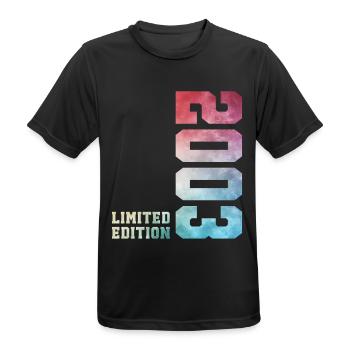 23. Geburtstag Limited Edition 2003 Jahrgang 2003 - Männer T-Shirt atmungsaktiv - Schwarz - Vorne - AI Model Male 178 light (178cm)