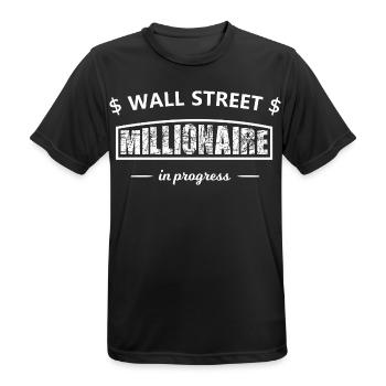Wall Street Millionaire in Progress - Männer T-Shirt atmungsaktiv - Schwarz - Vorne - AI Model Male 178 light (178cm)