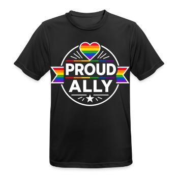 Proud Ally für Pride Unterstützer LGBTQ CSD Outfit - Männer T-Shirt atmungsaktiv - Schwarz - Vorne - AI Model Male 178 light (178cm)