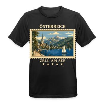 Österreich Zell am See Vintage Reisemarke - Männer T-Shirt atmungsaktiv - Schwarz - Vorne - AI Model Male 178 light (178cm)