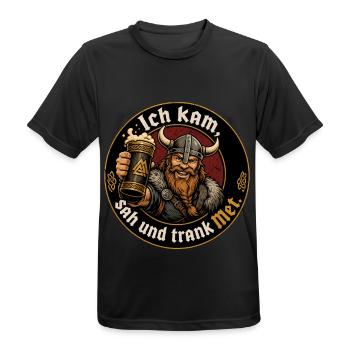 Wikinger Bier Spruch - Männer T-Shirt atmungsaktiv - Schwarz - Vorne - AI Model Male 178 light (178cm)