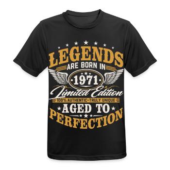 Cadeau vintage d’anniversaire Born 1971 - T-shirt respirant Homme - noir - Devant - AI Model Male 178 light (178cm)