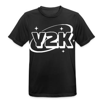 Y2K Neon Retro Stars - Men's Breathable T-Shirt - black - Front - AI Model Male 178 light (178cm)