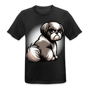 Shih tzu Shih tzus Shih tzu Besitzer Shih tzu fan - Männer T-Shirt atmungsaktiv - Schwarz - Vorne - AI Model Male 178 light (178cm)