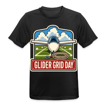 GLIDER GRID DAY - Men's Breathable T-Shirt - black - Front - AI Model Male 178 light (178cm)